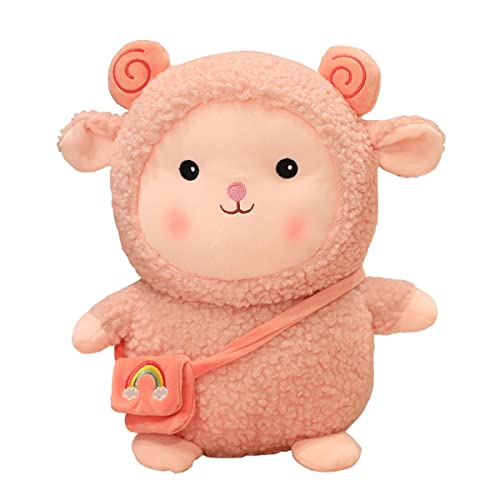 LSSHPZLFC Realistic Fluffy Little Sheep Stuffed Animals Cute Sheep Alpaca Plush Lamb Toy Simulated Alpaca Dolls Lifelike Farm Sheep Gifts for Kids Baby(Pink,20cm) von LSSHPZLFC