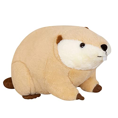 LSSHPZLFC Realistisches Biber-Kuscheltierspielzeug, 17,7-Zoll-Biber-Plüschtier, Biber-Wildtierpuppe, Süßes Weiches Kissen, Kindergeschenk, Heimdekoration(Beige,60cm) von LSSHPZLFC