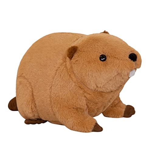 LSSHPZLFC Realistisches Biber-Kuscheltierspielzeug, 17,7-Zoll-Biber-Plüschtier, Biber-Wildtierpuppe, Süßes Weiches Kissen, Kindergeschenk, Heimdekoration(Brown,45cm) von LSSHPZLFC