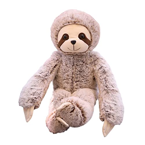 LSSHPZLFC Simulation Braunes Faultier, Gefülltes Plüschtier, Weiches Faultier Mit DREI Zehen, Stofftier, Niedliche Lustige Puppen, Geschenke for Kinder, Mädchen(50cm) von LSSHPZLFC