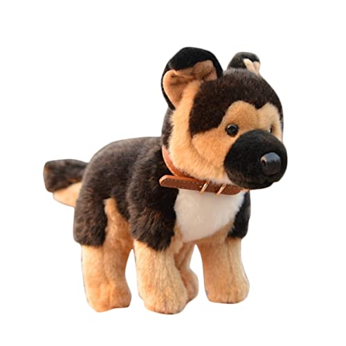 LSSHPZLFC Simulation Deutscher Schäferhund Plüschtier 9,8 Zoll Schäferhund Weicher Kuschelhund Stofftier Niedlicher Welpe Hund Haustiere Puppen Geschenke for Kinder Geburtstag Weihnachten von LSSHPZLFC