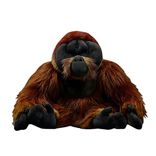 LSSHPZLFC Simulation Orang-Utan Plüschtier 12 Zoll Orang-Utang Stofftier Niedliche Gorilla Plüschtier Affenpuppen Geschenke for Kinder Geburtstag Weihnachten Halloween von LSSHPZLFC