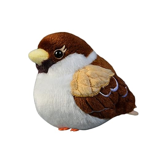 LSSHPZLFC Spatz-Plüschtier, 10,2 cm Großer Sperling, Stofftiere, Kleiner Vogel, Plüschpuppe for Kinder, Jungen Und Mädchen, Geschenke, Heimdekoration, Weiche Stofftiere(B) von LSSHPZLFC