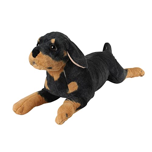 LSSHPZLFC Süßes Beagle-Plüschtier, 19-Zoll-Rottweiler-Hund, Stofftier, Welpenpuppe, Weich, Beruhigt Das Schlafkissen, Umarmungsspielzeug, Geschenke for Kinder(Black) von LSSHPZLFC