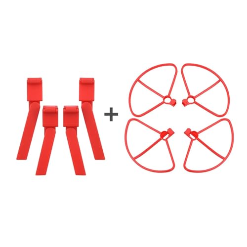 LSZBYHOK 3in1set Propeller Schutz Ring for FI-MI X8 SE X8Pro Faltbare Propeller Fahrwerke RC Quadcopter Teile Zubehör(2in1 red A) von LSZBYHOK