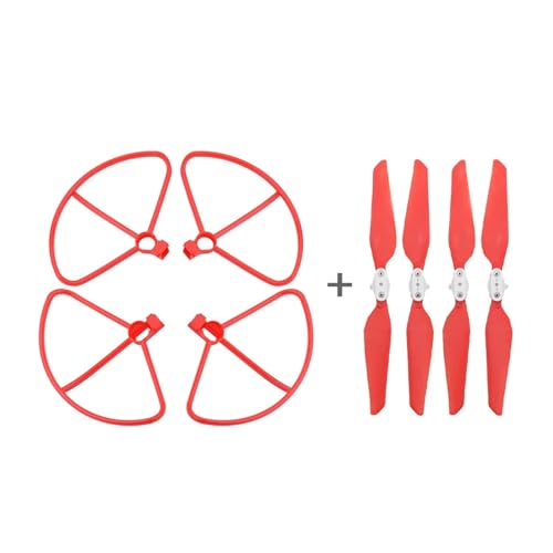 LSZBYHOK 3in1set Propeller Schutz Ring for FI-MI X8 SE X8Pro Faltbare Propeller Fahrwerke RC Quadcopter Teile Zubehör(2in1 red C) von LSZBYHOK