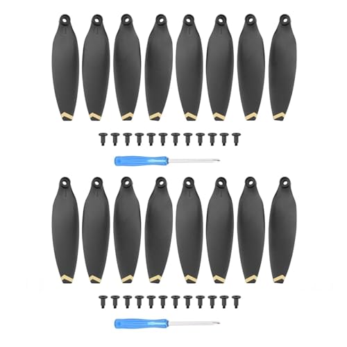 LSZBYHOK Geräuscharmer Ersatzpropeller for FI-MI X8 Mini-Drohnenteile, Leichter Prop-Faltblattflügel for X8 Mini V2-Zubehör(Golden Edge 16pcs) von LSZBYHOK