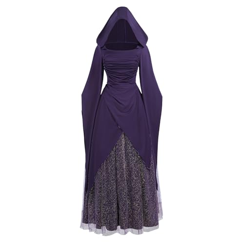 LTAKK Hexenkostüm Damen Kapuzen Hexenkleid Gothic Vampir Mittelalter Renaissance Halloween Kleider 2-teilig XXL LTAKK Hexenkostüm Damen Kapuzen Hexenkleid Gothic Vampir Mittelalter Renaissance Halloween Kleider 2-teilig XXL von LTAKK