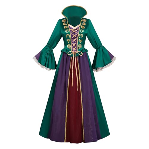 LTAKK Hocus Pocus Sisters Kostüm Winifred Mary Sarah Sanderson Hexenkostüme für Damen Halloween Kleider, Grün , XXL LTAKK Hocus Pocus Sisters Kostüm Winifred Mary Sarah Sanderson Hexenkostüme für Damen Halloween Kleider, Grün , XXL von LTAKK
