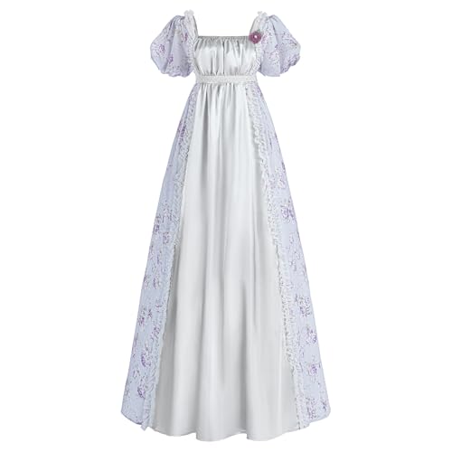 LTAKK Regency-Kleid für Damen, Regency-Kostüm, Empire-Taille, Teeparty, viktorianisches Kleid mit Schärpe und Korsage, Silbergrau, S LTAKK Regency-Kleid für Damen, Regency-Kostüm, Empire-Taille, Teeparty, viktorianisches Kleid mit Schärpe und Korsage, Silbergrau, S von LTAKK
