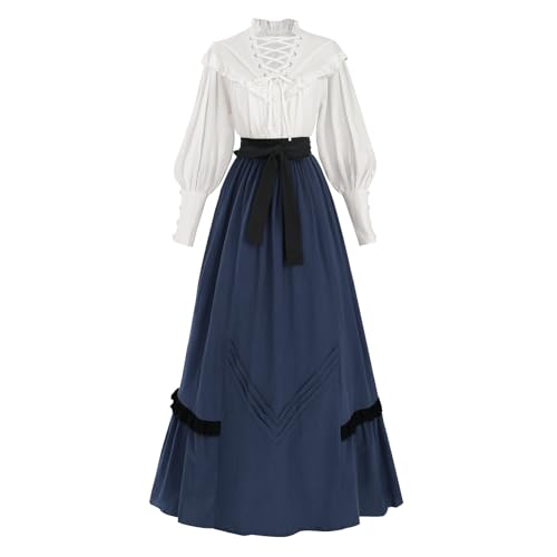 LTAKK Renaissance Kleid Mittelalter Kostüm Viktorianische Kleider Frauen Gothic Fee Hexe Hochzeitskleid, Marineblau, Größe M LTAKK Renaissance Kleid Mittelalter Kostüm Viktorianische Kleider Frauen Gothic Fee Hexe Hochzeitskleid, Marineblau, Größe M von LTAKK