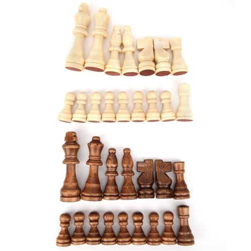 Schachfigur aus Holz, Schachfiguren aus Holz, tragbar, für Reisen, einzigartiges Schachspiel, Interaktionsspielzeug, für Turnier-Profi-Anfänger von LTSQIN