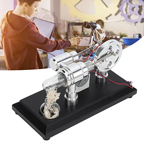 Stirlingmotor-Motormodell, Heißluft-Stirlingmotormotor, mehrfarbige LEDs, feine Verarbeitung, exquisites Stirlingmotormodell, Lernspielzeug für wissenschaftliche Projekte von LTSQIN