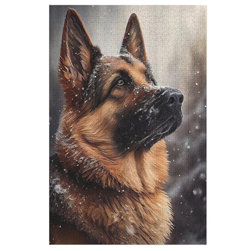 1000-teiliges Puzzle Für Erwachsene, Deutscher Schäferhund Holzpuzzle, Gehirn-Herausforderung,Puzzles Spielzeugspiel 78×53cm von LTTTT