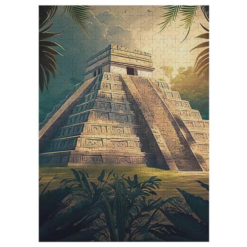 300 Teile Puzzle Für Erwachsene, Chichen Itza -Puzzles, Kinder HolzPuzzle, Kreatives Puzzle, Geschenk Für Freunde Und Familie 42×30cm von LTTTT