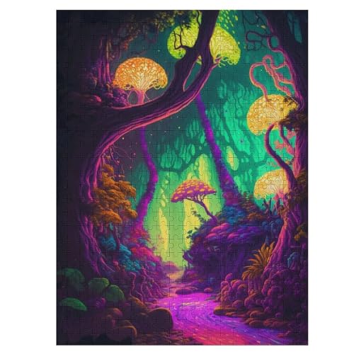 Abgefahrene Landschaft Puzzles 500 Teile Für Jugendliche Holzpuzzlespielzeug Familienspiel Schwierigkeitsgrad Herausforderungspuzzles 55×41cm von LTTTT