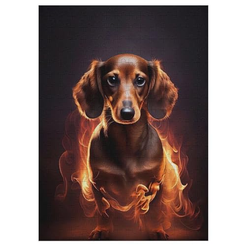 Dachshund Hund Puzzles 300 Teile Für Jugendliche Kreatives Holzpuzzlespielzeug Familienspiel Schwierigkeitsgrad Herausforderungspuzzles 42×30cm von LTTTT