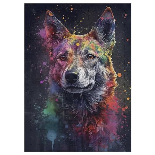 Deutscher Schäferhund 300 Teile Puzzles Für Erwachsene, Impossible Puzzle, Geschicklichkeitsspiel Für Die Ganze Familie, Kinder Holzpuzzle 42×30cm von LTTTT