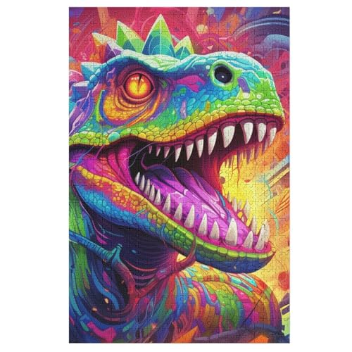 Dinosaurier 1000 Teile Premium-Puzzles Für Erwachsene Kinder- Holzpuzzles Spaß Und Lernspiele - Perfekte Puzzle-Geschenke 78×53cm von LTTTT