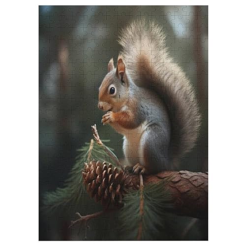 Eichhörnchen Holzpuzzle 300 Teile, Knobelspiele Für Erwachsene, Teenager, Puzzles Unmögliche - Kinder Puzzle Zimmer Deko 42×30cm von LTTTT