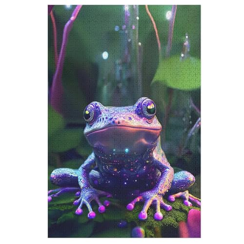 Frosch Puzzle 1000 Teile, Holzpuzzle Für Erwachsene Kinder, Impossible Puzzles, Geschicklichkeitsspiel Für Die Ganze Familie 78×53cm von LTTTT