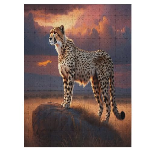 Gepard 500 Teile Premium-Puzzles Für Erwachsene Kinder- Holzpuzzles Spaß Und Lernspiele - Perfekte Puzzle-Geschenke 55×41cm von LTTTT