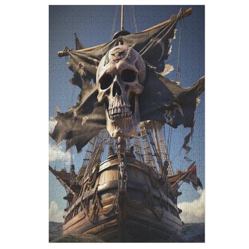 Holzpuzzle 1000 Teile, Piratenschiff Puzzles Erwachsene Und Kinder, Am Besten Für Die Familienspielsammlung 78×53cm von LTTTT