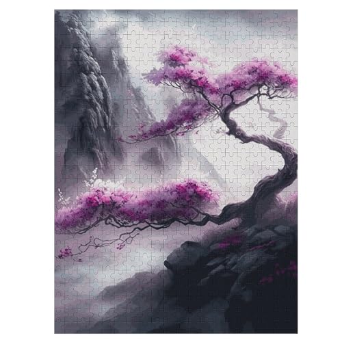 Holzpuzzle 500 Teile, Japanese Cherry Blossoms Puzzles Erwachsene Und Kinder, 55×41cm von LTTTT