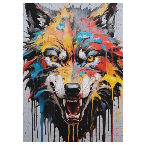 Holzpuzzle Wolf Puzzle 300 Teile Erwachsene Klassische Pädagogisches Spielzeug Kinder Lernspiel Herausforderndes Puzzles 42×30cm von LTTTT