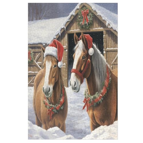 Horse 1000 Teile Puzzles Für Erwachsene, Impossible Puzzle, Geschicklichkeitsspiel Für Die Ganze Familie, Kinder Holzpuzzle 78×53cm von LTTTT