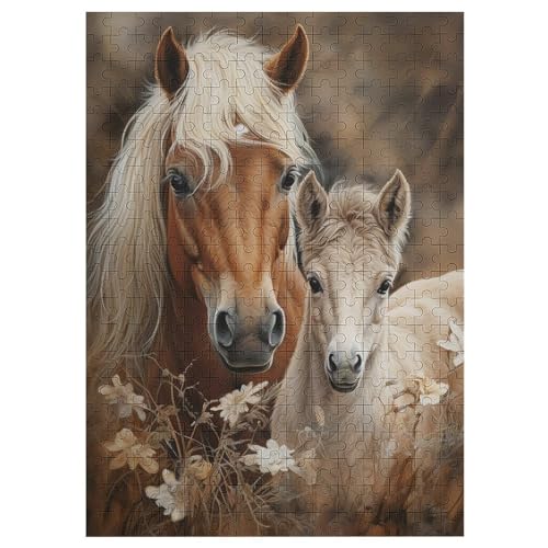 Horse Holzpuzzle - Puzzle Für Erwachsene, 300-teilige Puzzles Für Teenager Und Kinder, Herausfordernde Spiele 42×30cm von LTTTT