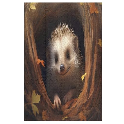 Igel Puzzles 1000 Teile Erwachsener Kniffel Spaß Für Die Ganze Familie, Holzpuzzle Kinder Erwachsene, Impossible Puzzle Schwer 78×53cm von LTTTT