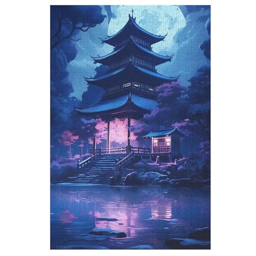 Japan House by The Lake -Puzzle, 1000 Teile,Holzpuzzle Für Erwachsene Kinder, Lustiges Spielzeug, Denkspiel, Bildungsspiel, 78×53cm von LTTTT