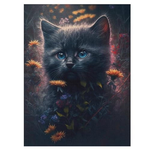 Katze Puzzle 500 Teile, Holzpuzzle Für Erwachsene Kinder, Impossible Puzzles, Geschicklichkeitsspiel Für Die Ganze Familie 55×41cm von LTTTT