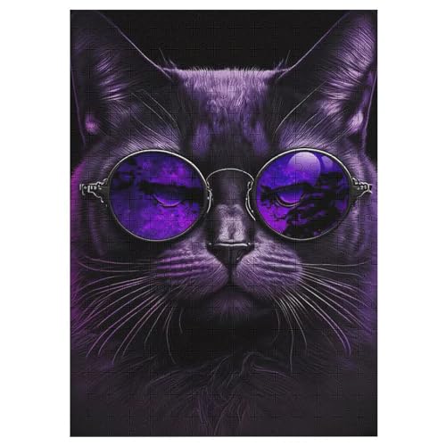 Katze Puzzles 300 Teile Erwachsener Kniffel Spaß Für Die Ganze Familie, Holzpuzzle Kinder Erwachsene, Impossible Puzzle Schwer 42×30cm von LTTTT