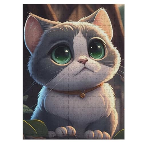 Katze Puzzles 500 Teile Erwachsener Kniffel Spaß Für Die Ganze Familie, Holzpuzzle Kinder Erwachsene, Impossible Puzzle Schwer 55×41cm von LTTTT