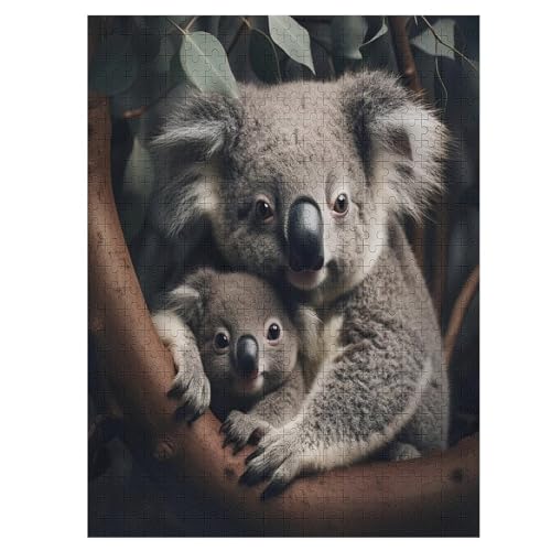 Koala Holzpuzzle 500 Teile Klassische Puzzles Erwachsene Kinder Puzzle DIY Kit Holzspielzeug Einzigartiges Geschenk 55×41cm von LTTTT