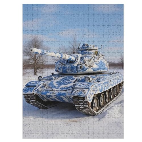 Panzer Puzzle Für Erwachsene 500 Teile Premium Recyceltes Brett Zum Lernen, Lernspielzeug, Familienspiele Kinder Holzpuzzle 55×41cm von LTTTT