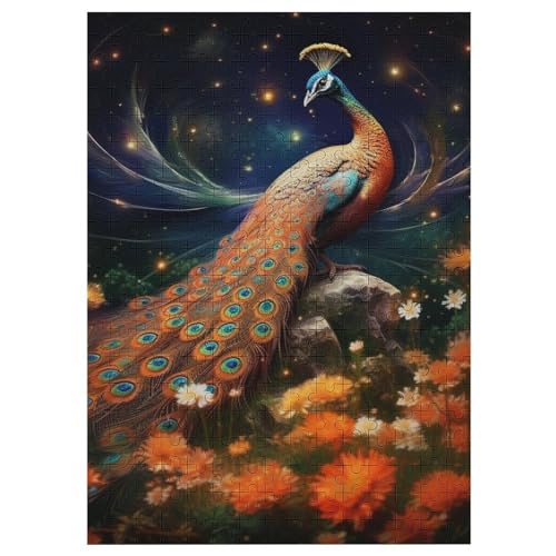 Pfau Holzpuzzle - Puzzle Für Erwachsene, 300-teilige Puzzles Für Teenager Und Kinder, Herausfordernde Spiele 42×30cm von LTTTT