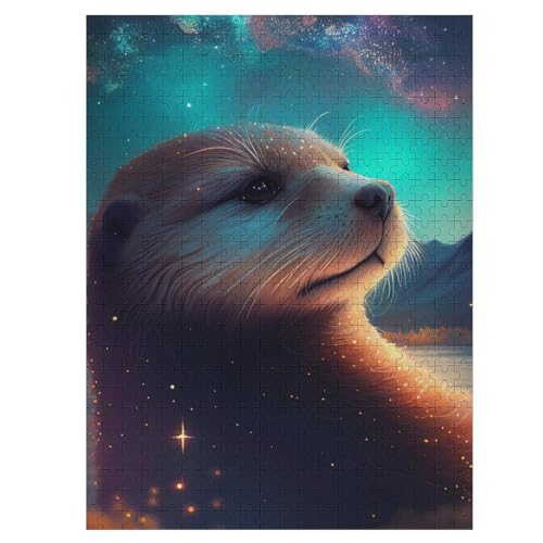 Pirate Otter 500 Teile Puzzles Für Erwachsene, Impossible Puzzle, Geschicklichkeitsspiel Für Die Ganze Familie, Kinder Holzpuzzle 55×41cm von LTTTT