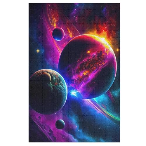 Planet Sternenhimmel 1000 Teile Puzzles, Wood Craft, Hochwertiges Modernes Puzzle, DIY, Für Erwachsene Und Kinder Ab 12 Jahren, 78×53cm von LTTTT