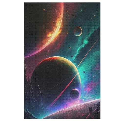 Planet Sternenhimmel-Puzzle Für Erwachsene, 1000 Teile, Holzpuzzle, Kinderpuzzle, Dekompressionsspiel, Spielzeugpuzzle 78×53cm von LTTTT