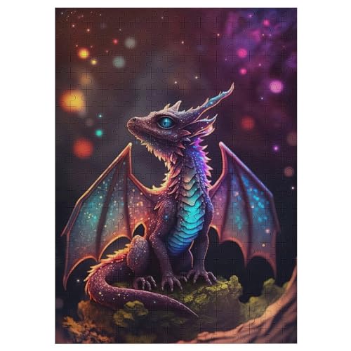 Puzzle Für Erwachsene, Drache, 300 Puzzleteile Für Kinder, Holzpuzzles, Geeignet Für Erwachsene Lernspiel, 42×30cm von LTTTT