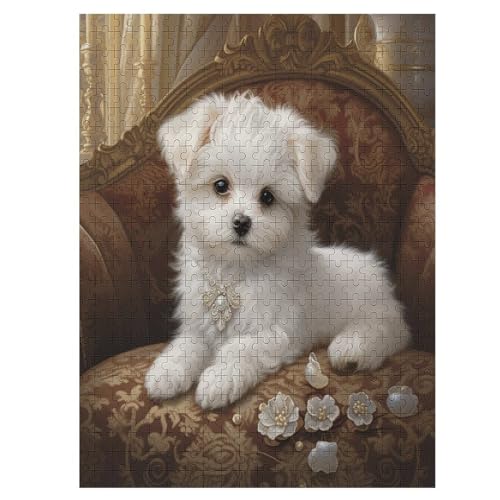 Puzzles Für Erwachsene Bichon Frisé, 500 Teile, Puzzle Aus Holz Für Erwachsene Und Kinder Ab 12 Jahren, Lernspielzeug 55×41cm von LTTTT