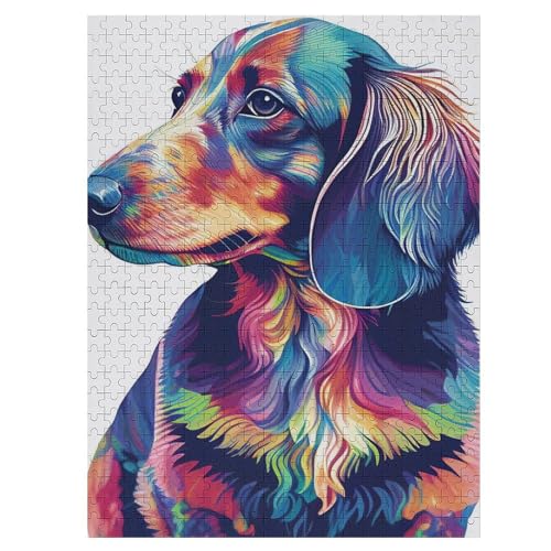 Puzzles Für Erwachsene Dachshund Hund, 500 Teile, Puzzle Aus Holz Für Erwachsene Und Kinder Ab 12 Jahren, Lernspielzeug 55×41cm von LTTTT