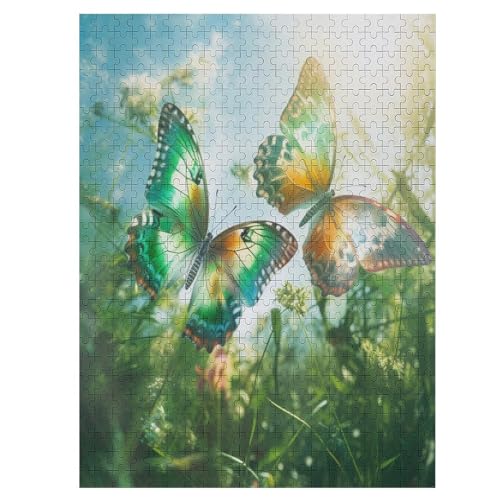 Schmetterling Puzzle 500 Teile, Holzpuzzle Für Erwachsene Kinder, Impossible Puzzles, Geschicklichkeitsspiel Für Die Ganze Familie 55×41cm von LTTTT