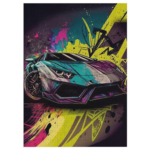 Sport Auto 300 Teile Puzzles Für Erwachsene, Impossible Puzzle, Geschicklichkeitsspiel Für Die Ganze Familie, Kinder Holzpuzzle 42×30cm von LTTTT