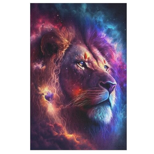 Star Löwe-Puzzle Für Erwachsene, 1000 Teile, Holzpuzzle, Kinderpuzzle, Dekompressionsspiel, Spielzeugpuzzle 78×53cm von LTTTT