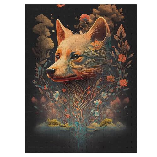 Süßer Hund Holzpuzzle Für Erwachsene Teenager Stress Abbauen Familien-Puzzlespiel Poster 500-teiliges Puzzle Kinder Lernspiel 55×41cm von LTTTT