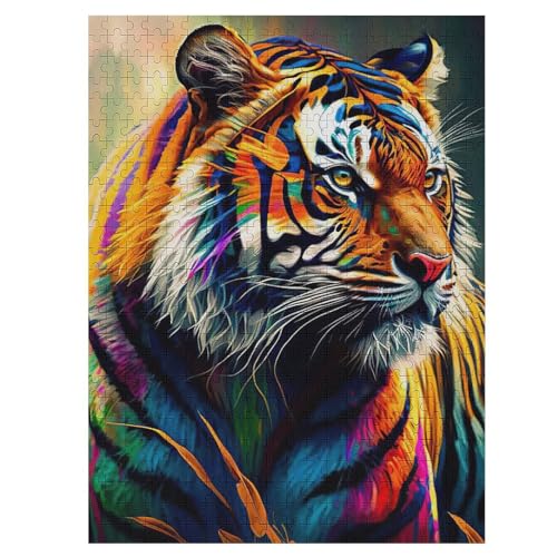 Tiger 500 Teile Puzzles, Wood Craft, Hochwertiges Modernes Puzzle, DIY, Für Erwachsene Und Kinder Ab 12 Jahren, 55×41cm von LTTTT